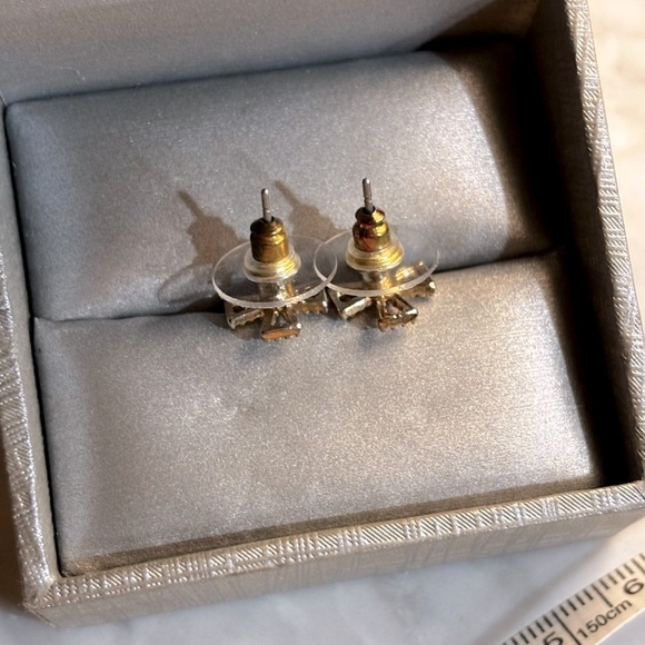 Anthropologie Gold Clover Stud Earrings with Intricate Design - Picture 5 of 5